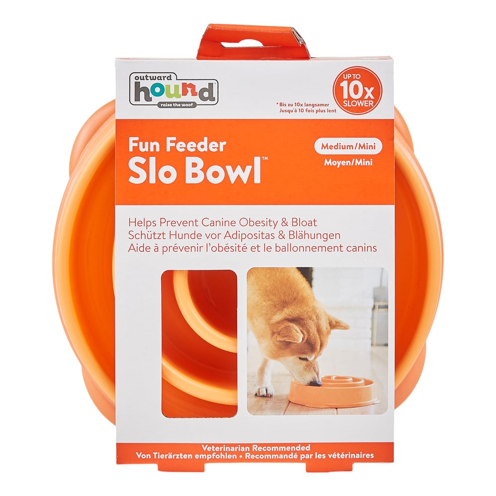 Outward Hound Anti schrokbak - Voerbak Hond - Oranje - 21 cm