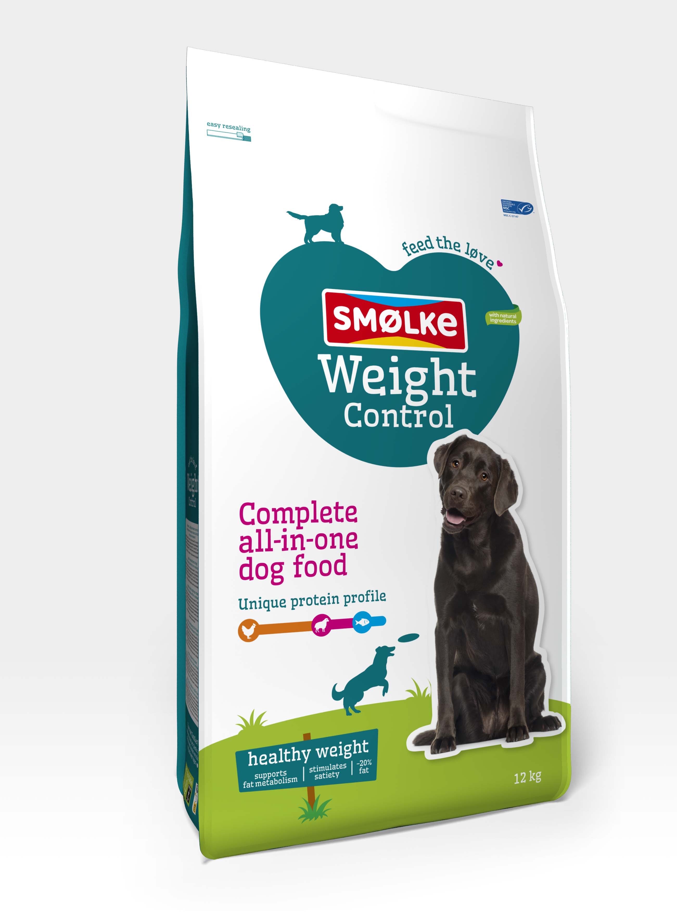 Smölke Weight Control - Hondenvoer - 12 Kilogram - kip, lam, vis