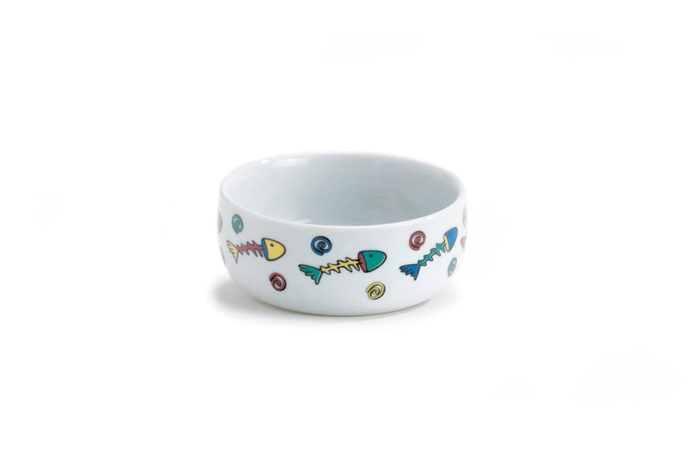 Beeztees Voerbak met visdecoratie - Wit - 5x11.5x11.5 cm - 11 cm