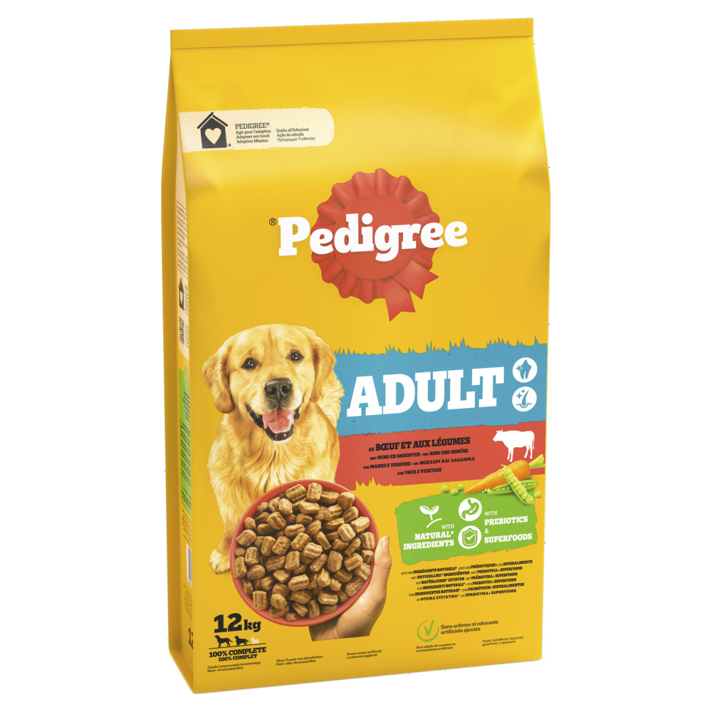 Pedigree Adult Krokante brokken - Hondenvoer - 12 Kilogram - rund