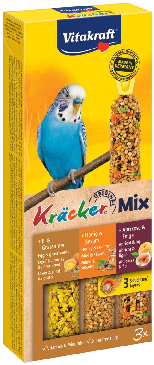 Vitakraft Combikracker 3 in 1 Parkiet - 3 Stuks - Paprika, sesam, kiwi - Snacks|Cracker Vitakraft Combikracker 3 in 1 Parkiet - 3 Stuks - Paprika, sesam, kiwi - Snacks|Cracker