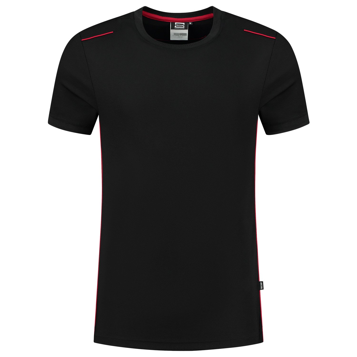 Tricorp Accent  102703 - T-shirt - Zwart/Rood - 3XL