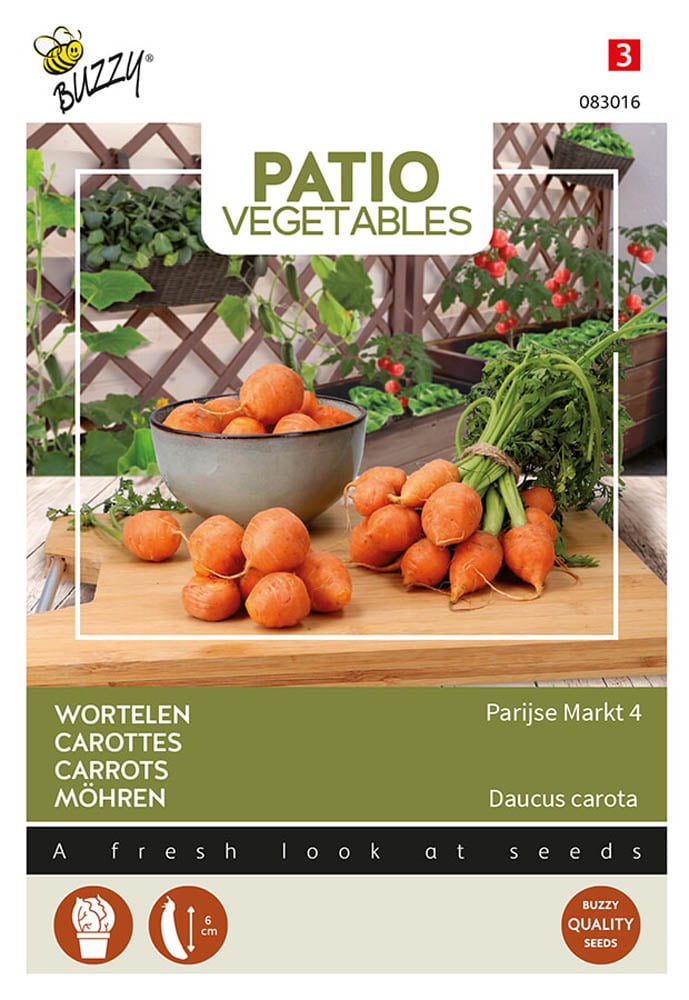 Buzzy Patio Veggies Wortel Parijse Markt - Groentezaden
