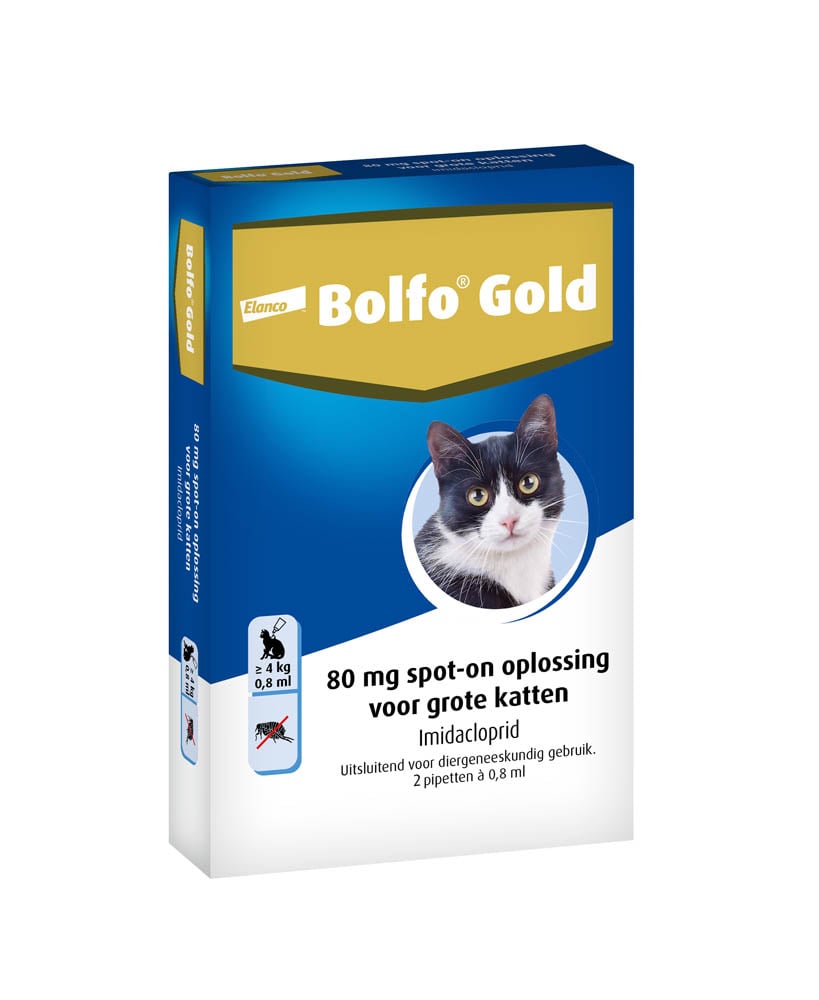 Bolfo Gold Kat 80 >4kg - Vlooienmiddel - 2 Stuks - L