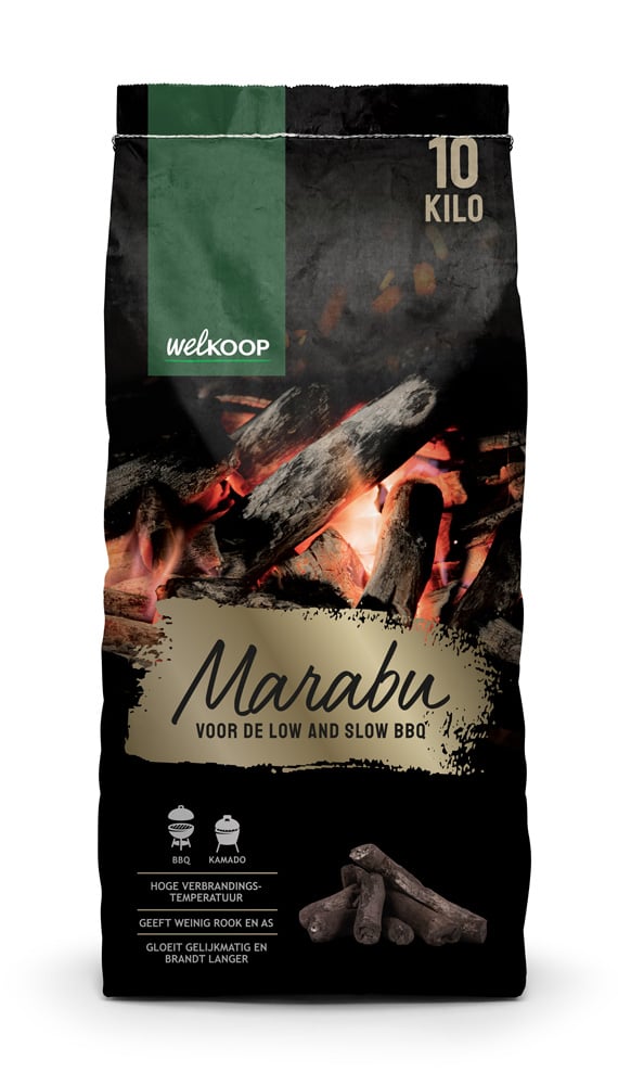 Welkoop Marabu  BBQ brandstoffen - Houtskool - 10 Kilogram