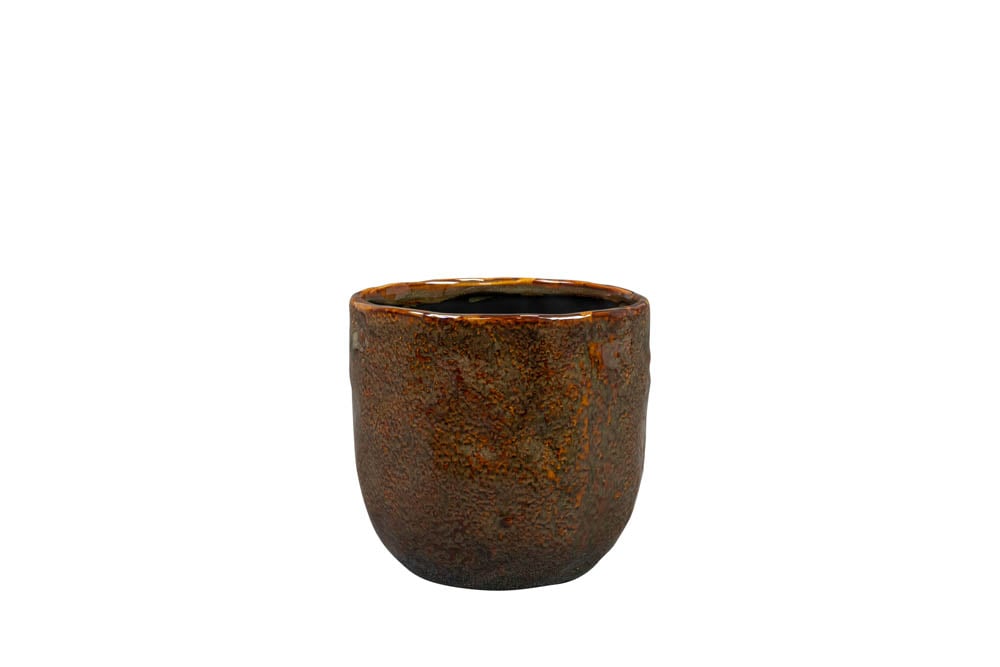 TS COLLECTION Brian - Bloempot - Bruin - 14 cm