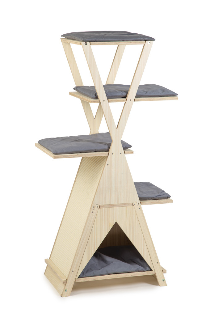Beeztees Mirza - Krabmeubel - Lichtbruin Grijs - 138x70x40.5 cm