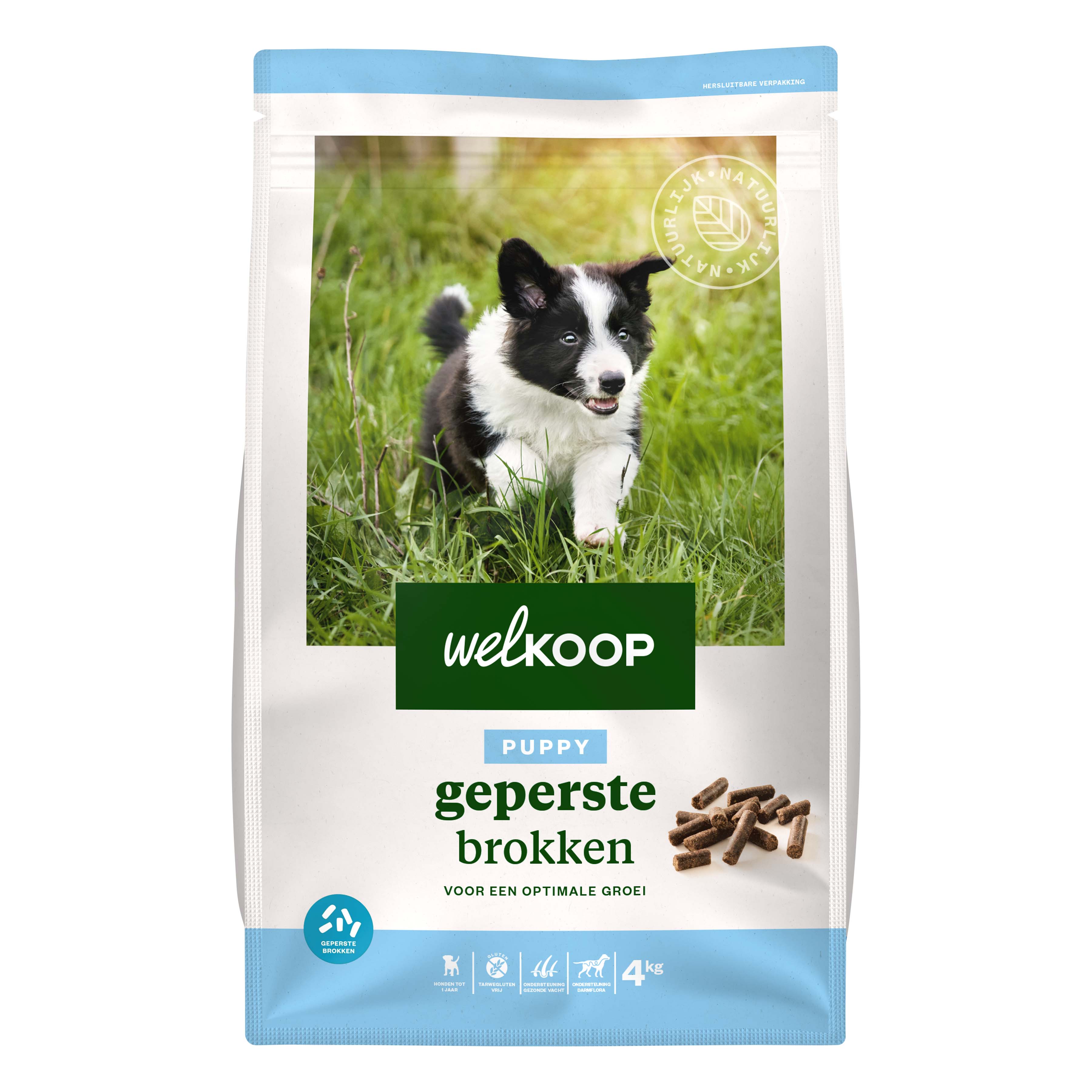 Welkoop Puppy Geperste brokken - Hondenvoer - 4 Kilogram - kip