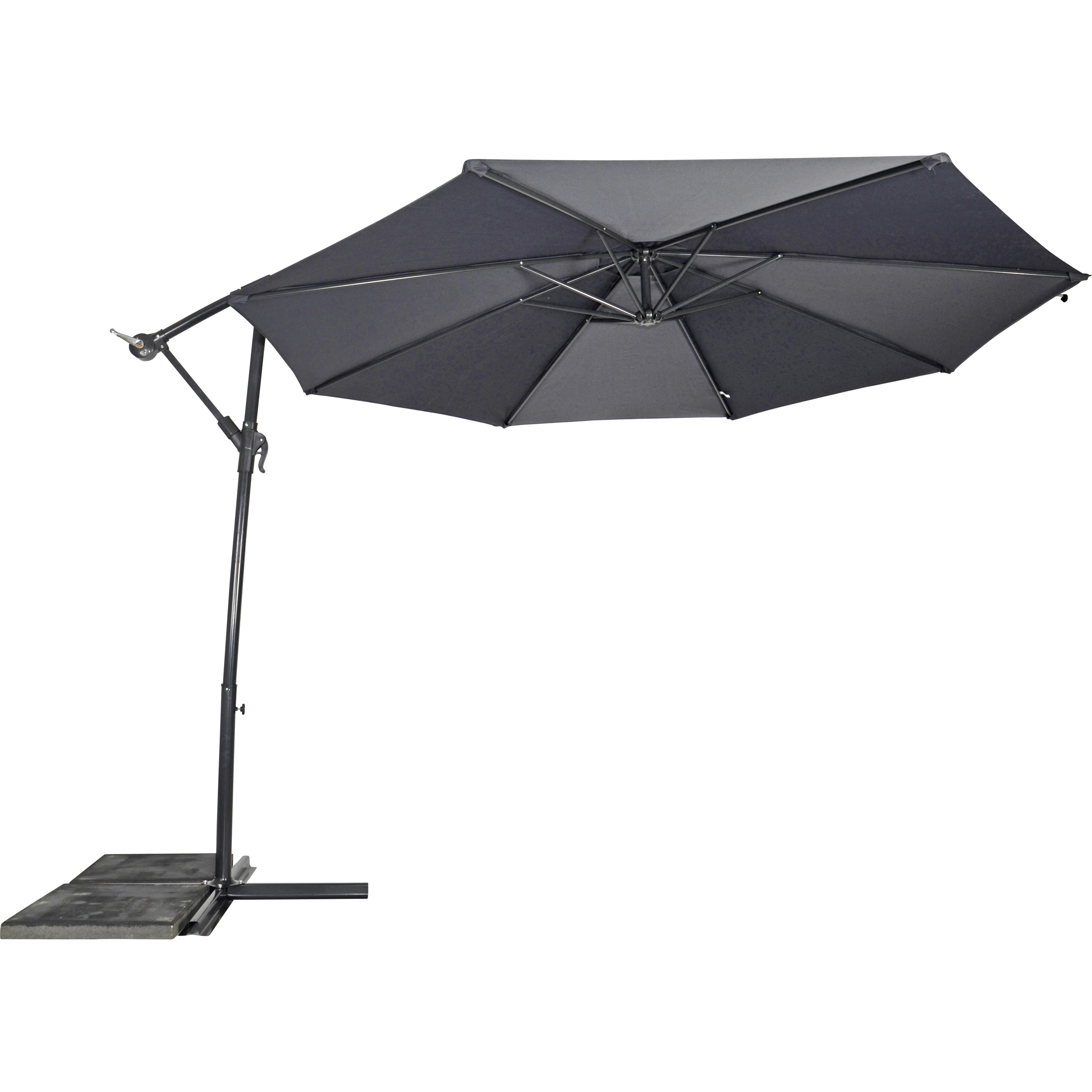 Lesli Living Gemini - Zweefparasol - Grijs - 300 cm Lesli Living Gemini - Zweefparasol - Grijs - 300 cm