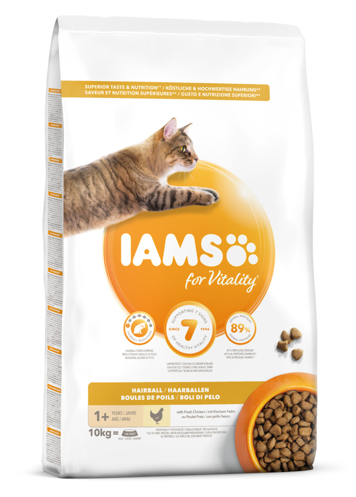 IAMS Adult Hairball Control - Kattenvoer - 10 Kilogram - kalkoen, kip