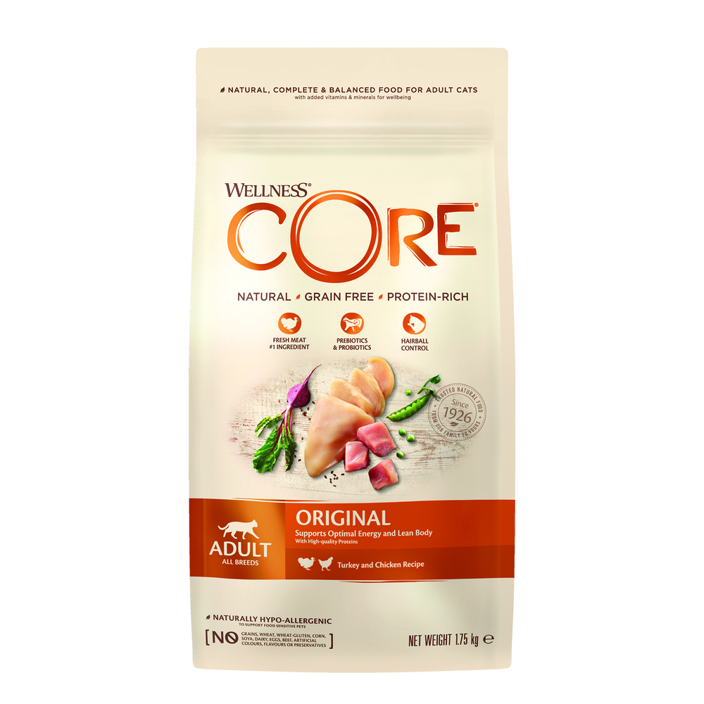 Wellness Core Adult Original - Kattenvoer - 1.75 Kilogram - kip, kalkoen