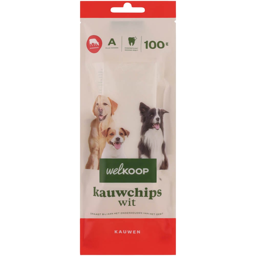 Welkoop - Kauwchips - Wit - 100 Gram - rund
