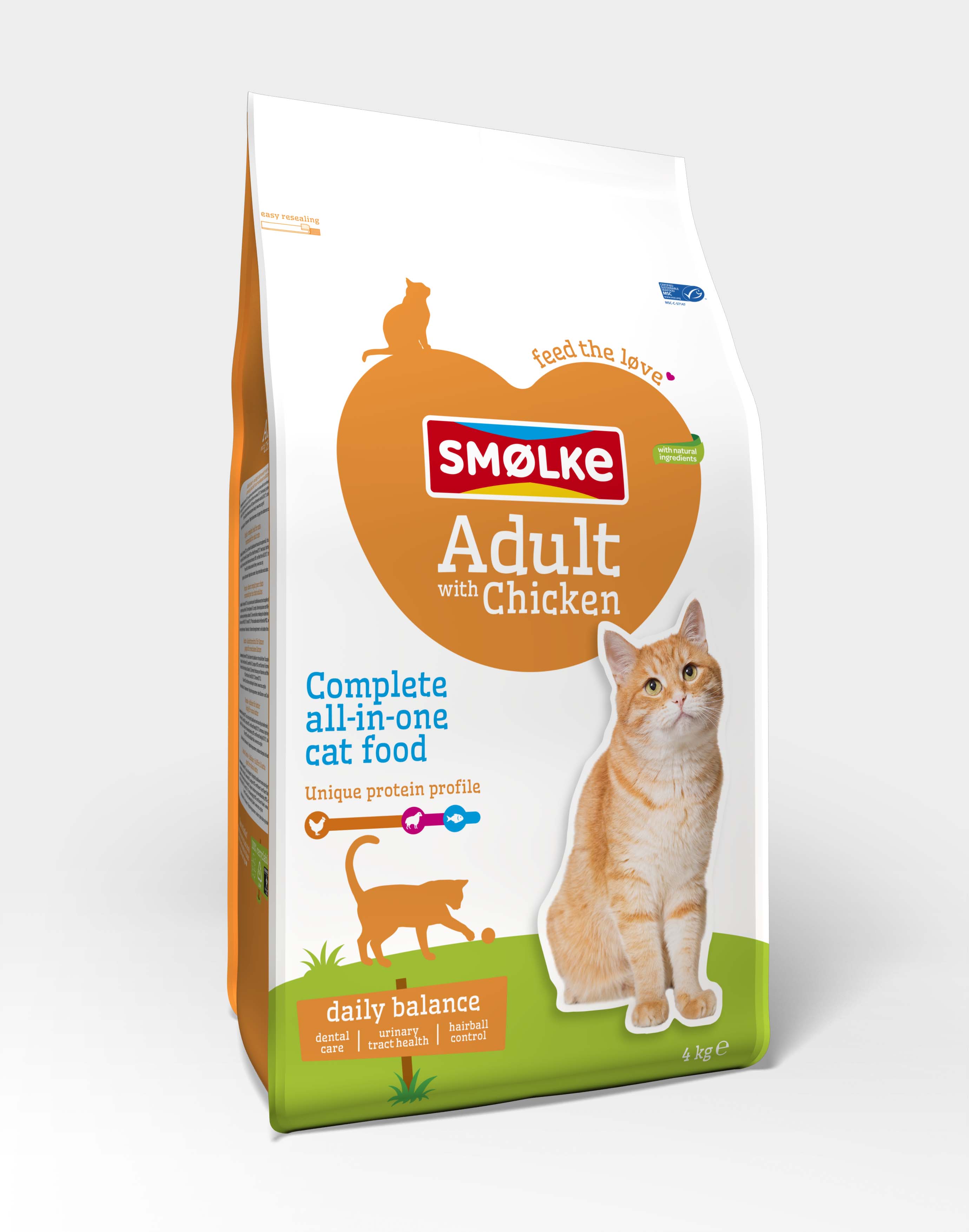 Smölke Adult - Kattenvoer - 4 Kilogram - kip