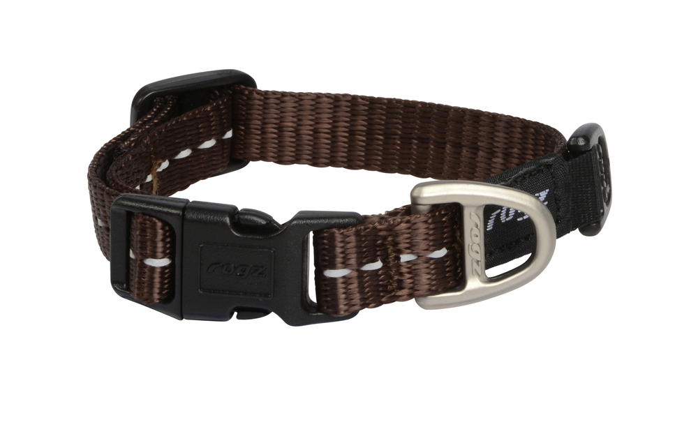 Rogz Utility - Halsband Hond - bruin - 16 tot 22 cm