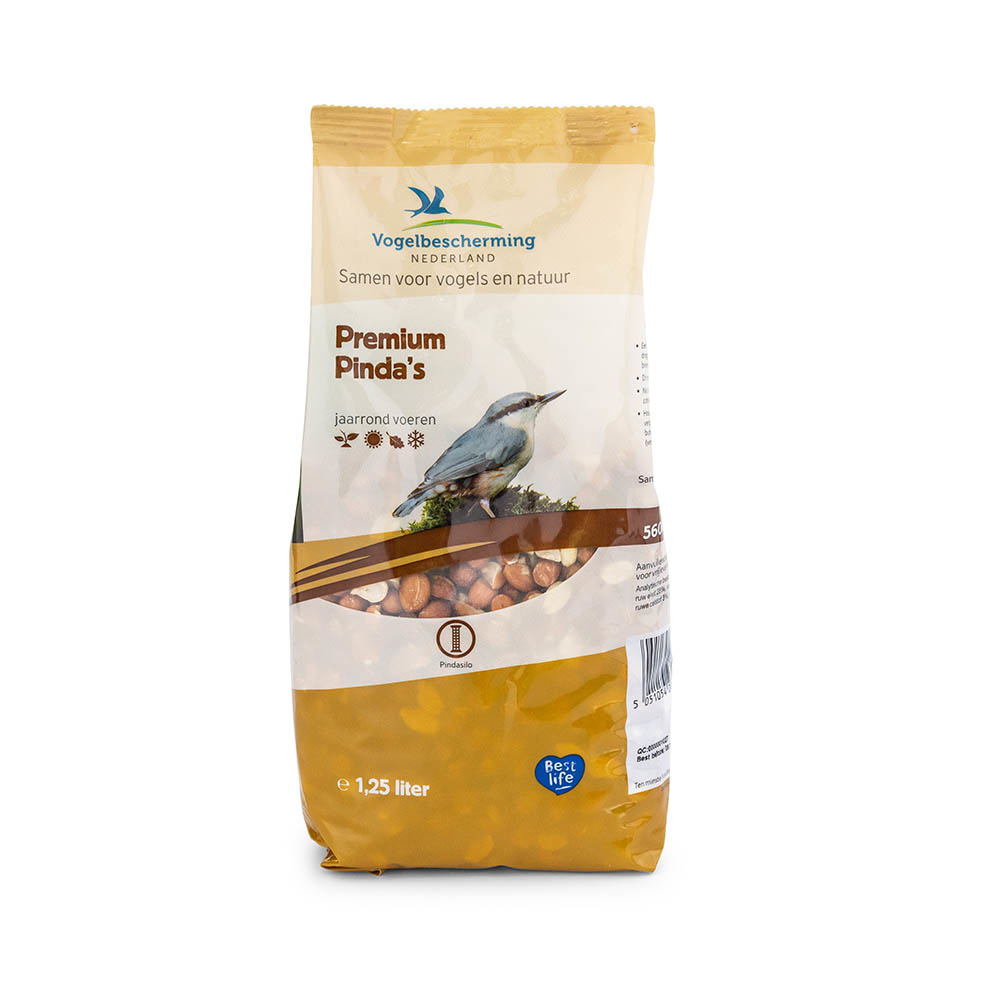 Vogelbescherming Premium - Pinda's - Tuinvogelvoer - 1.25 Liter - Pinda's