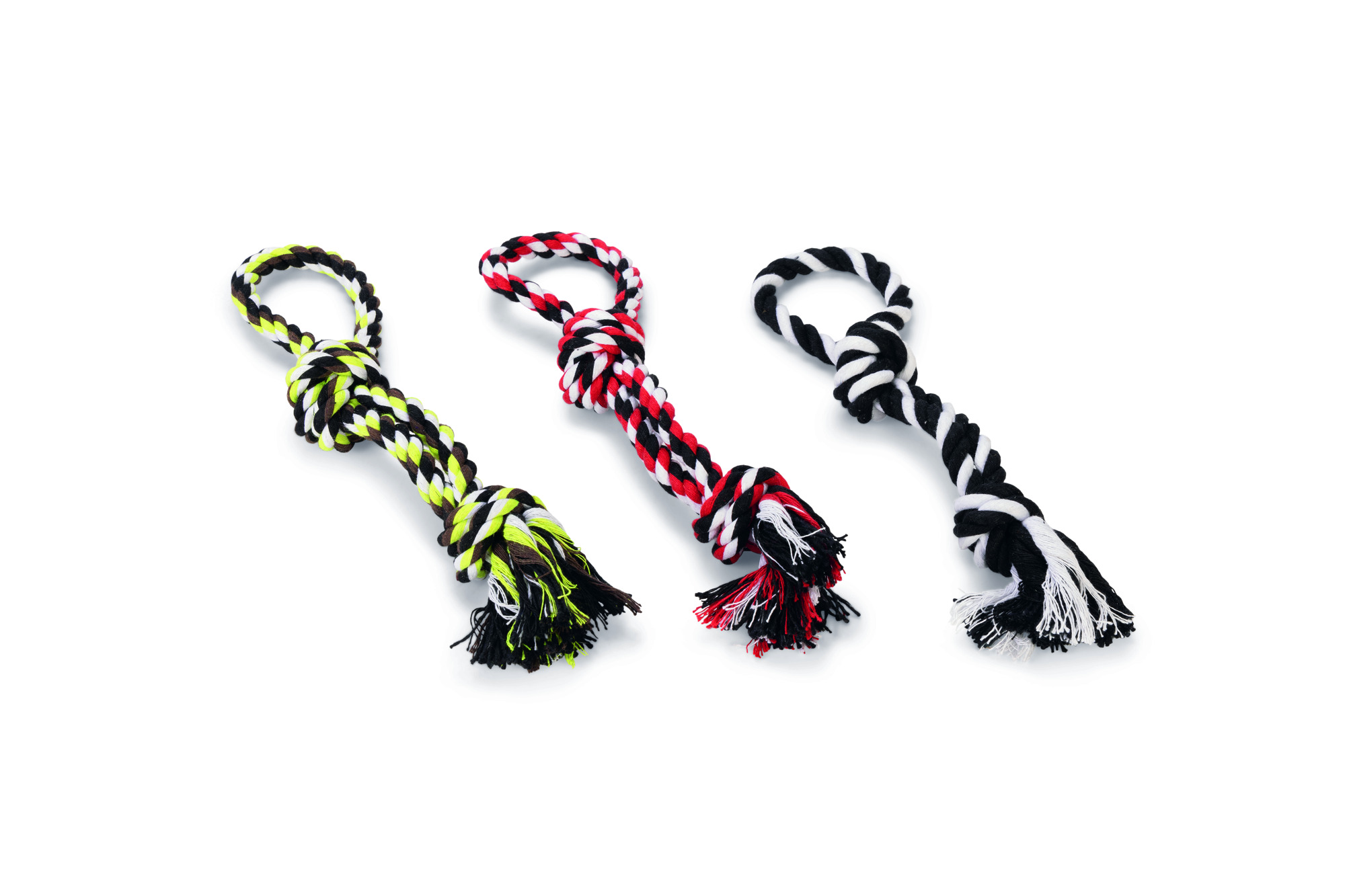 Beeztees Flossy Bino - 2 Knopen - Flostouw - Hondenspeelgoed - assorti - 25x1x1 cm - S