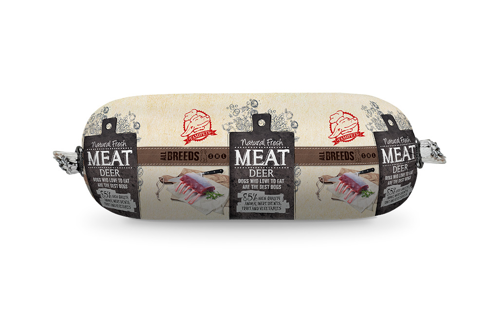Natural Fresh Meat Worst - Hondenvoer - 250 Gram - hert Natural Fresh Meat Worst - Hondenvoer - 250 Gram - hert