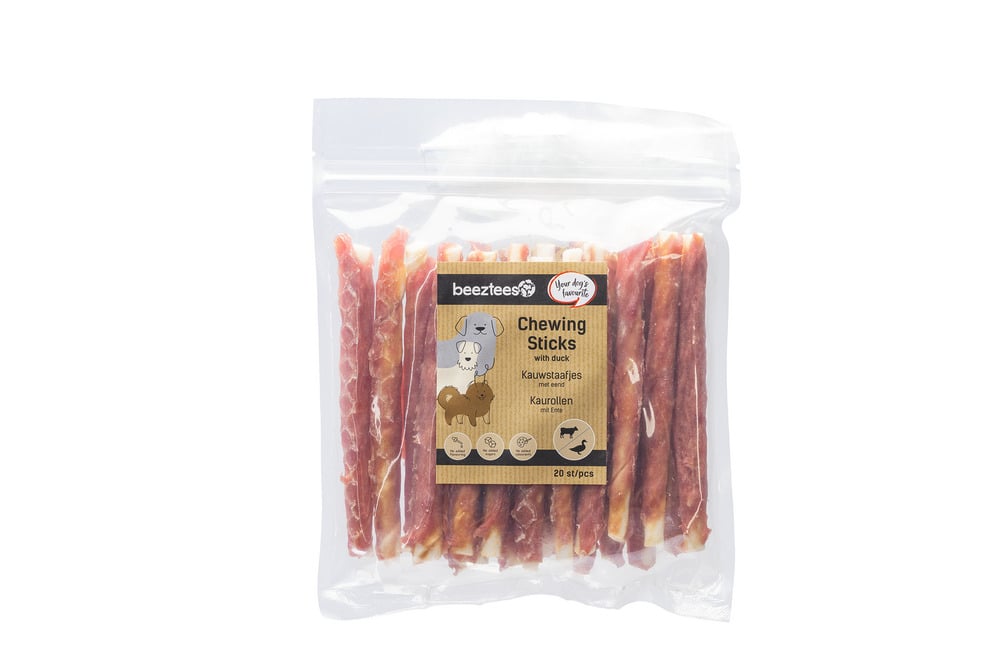 Beeztees Kauwstaafjes- Hondensnack - 20 Stuks - Eend Beeztees Kauwstaafjes- Hondensnack - 20 Stuks - Eend