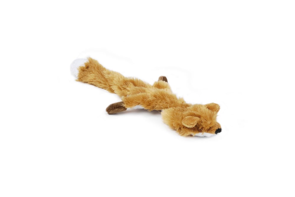Beeztees Flatino Vos - Knuffel - Hondenspeelgoed - bruin - 2.5x13x30 cm - M
