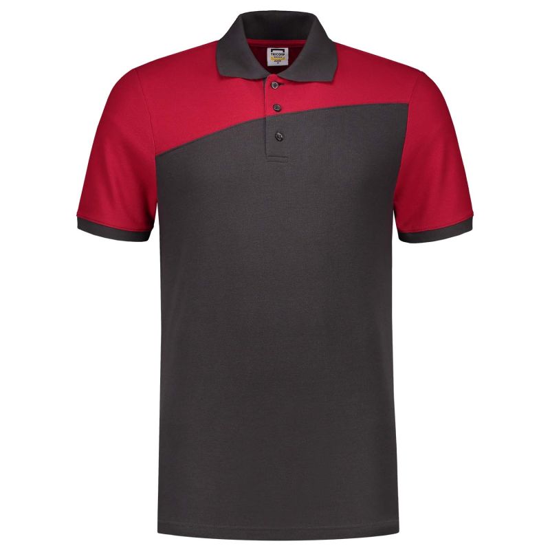 Tricorp Bicolor Naden  - Poloshirt - Donkergrijs Rood - 4XL