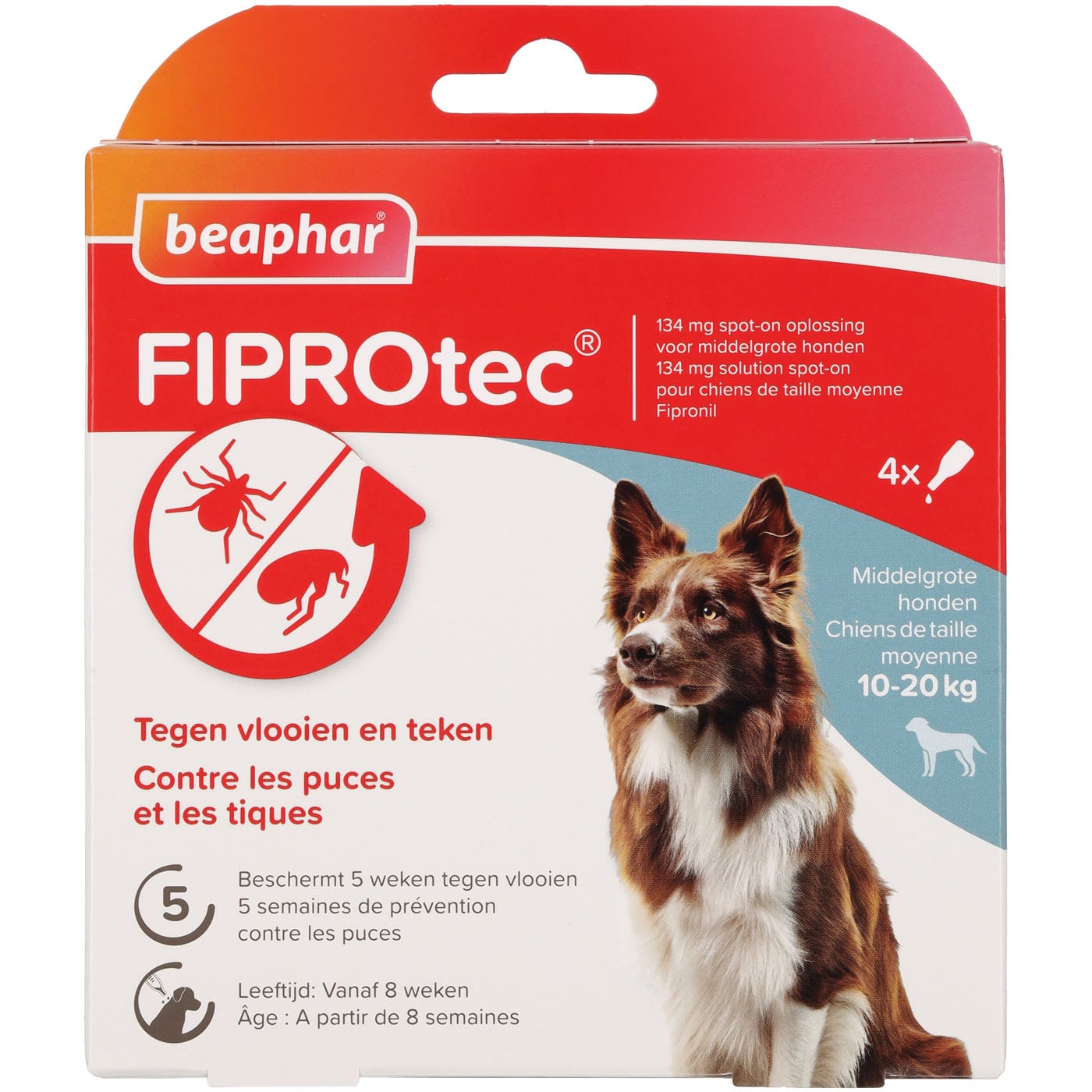 Beaphar Fiprotec Pipet - Anti Vlooien en teken - Hond - 4 Stuks - M