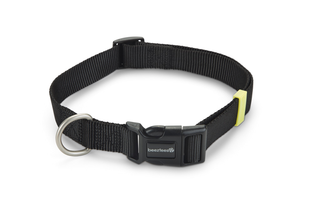 Beeztees Uni - Halsband Honden - zwart - 48 tot 70 cm