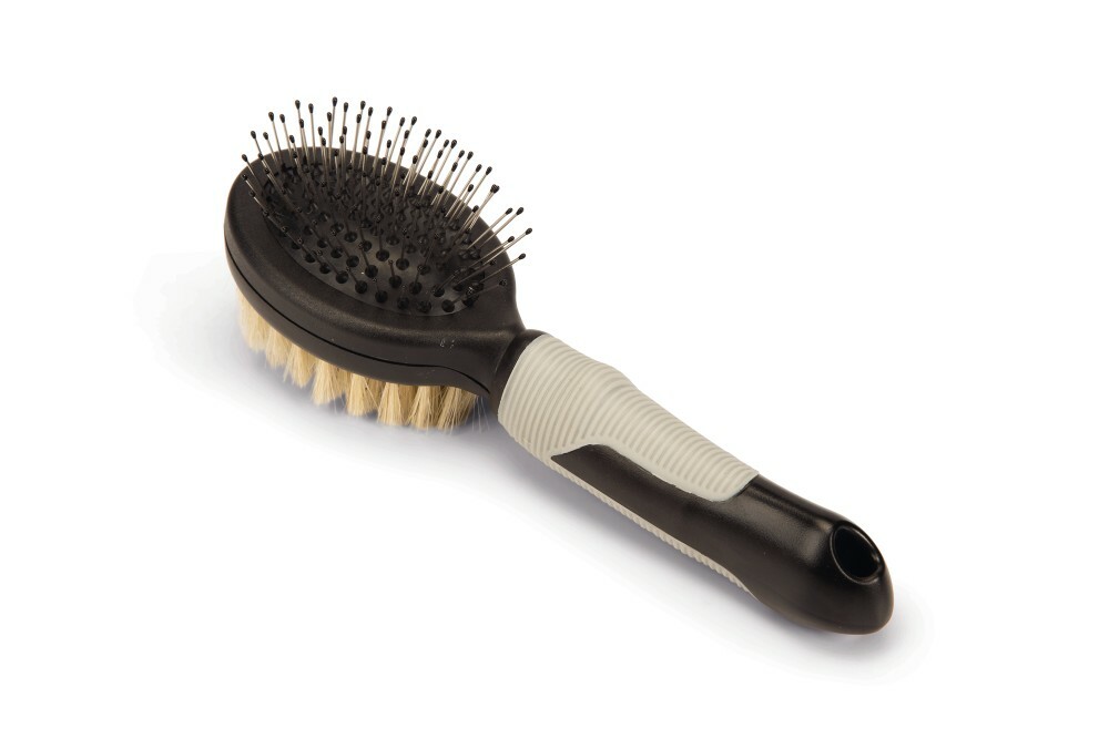 Beeztees Combi - Verzorgingsborstel - Kat - Zwart Grijs - 21x21x5.5 cm Beeztees Combi - Verzorgingsborstel - Kat - Zwart Grijs - 21x21x5.5 cm