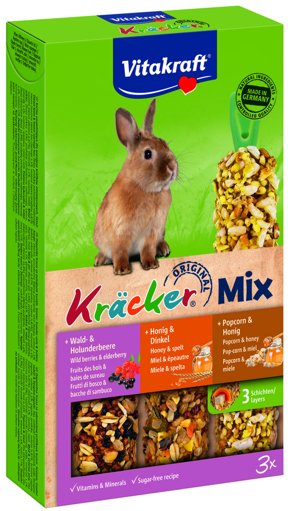 Vitakraft Kräcker Triomix - Konijnensnack - 3 Stuks