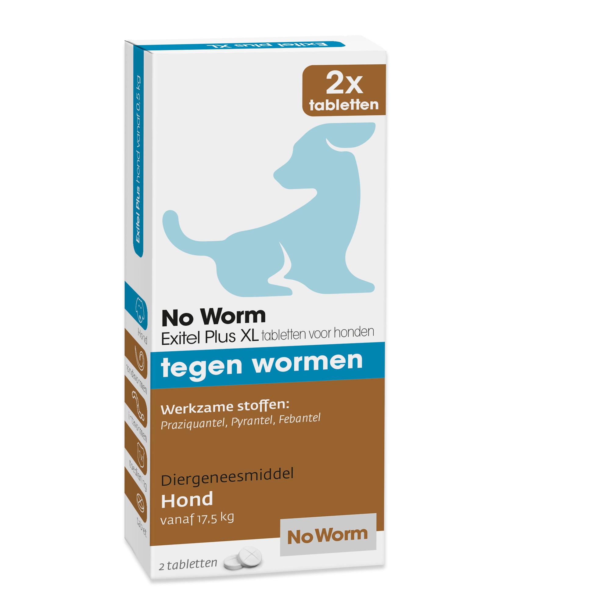 No Worm Exitel Plus XL Hond vanaf 17,5kg Tabletten - Wormenmiddel - 2 Stuks - L No Worm Exitel Plus XL Hond vanaf 17,5kg Tabletten - Wormenmiddel - 2 Stuks - L