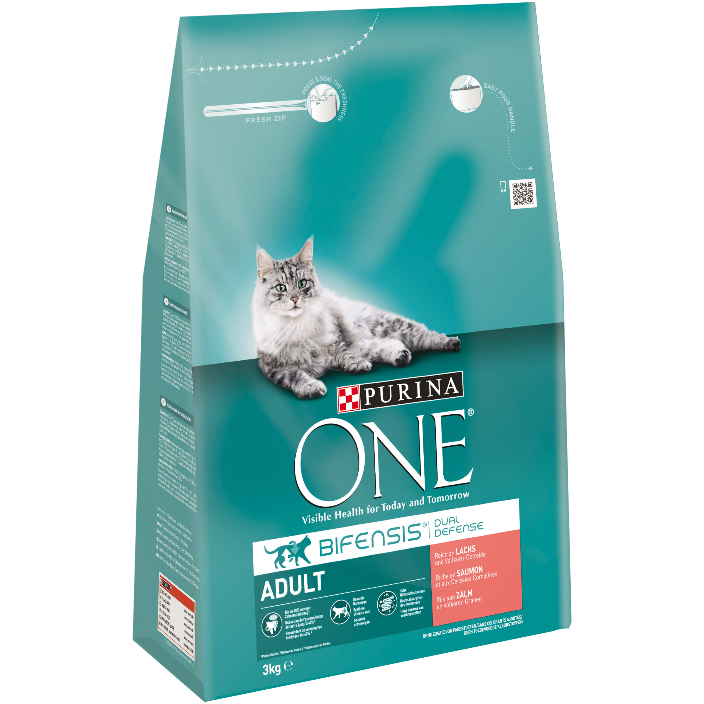 Purina One Adult - Kattenvoer - 3 Kilogram - zalm