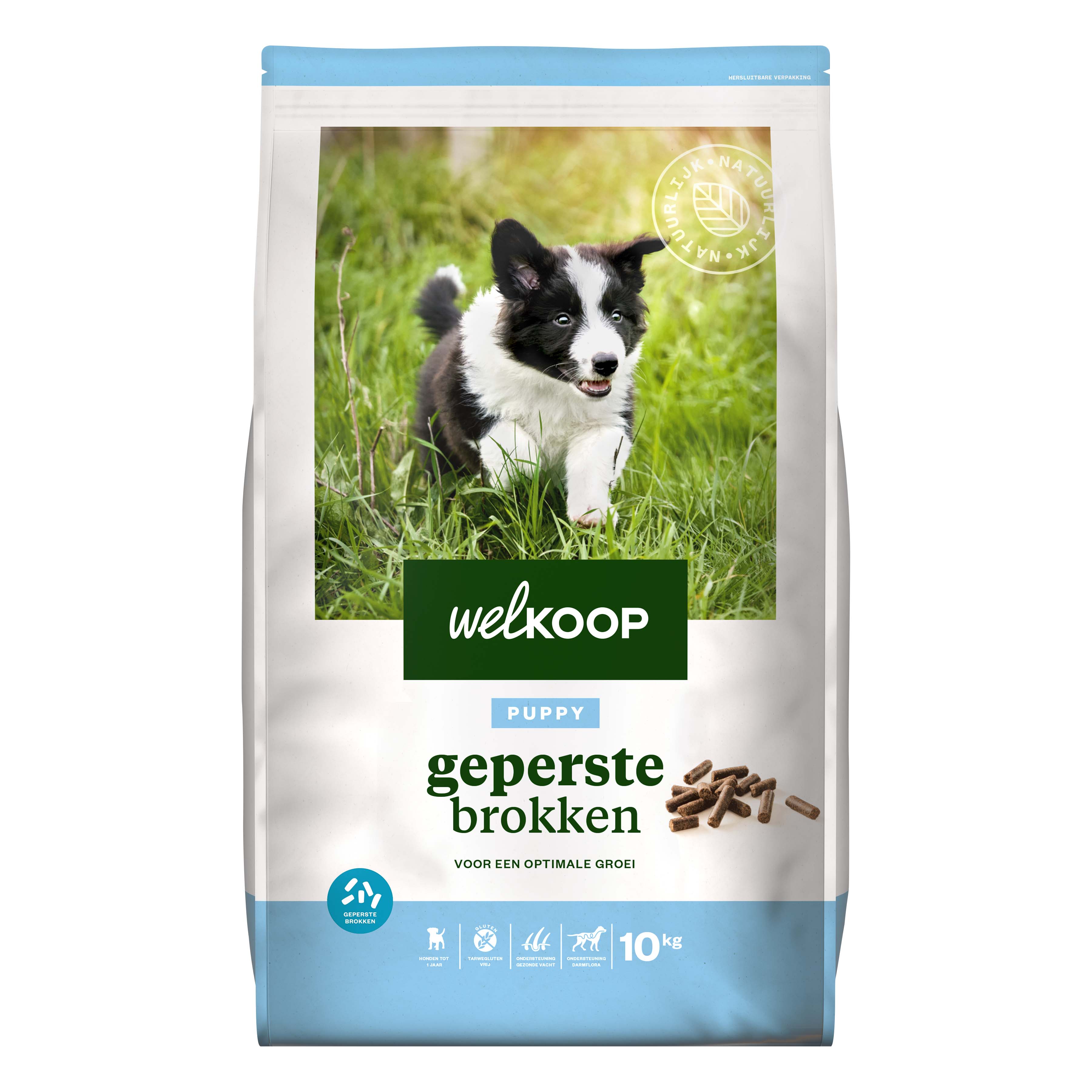 Welkoop Puppy Geperste brokken - Hondenvoer - 10 Kilogram - kip