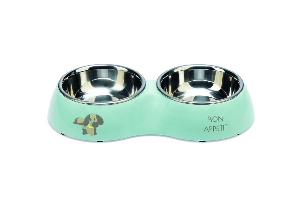 Beeztees Droppy  Dinerset - Puppy Voer & Drinkbak - Groen - 27 cm