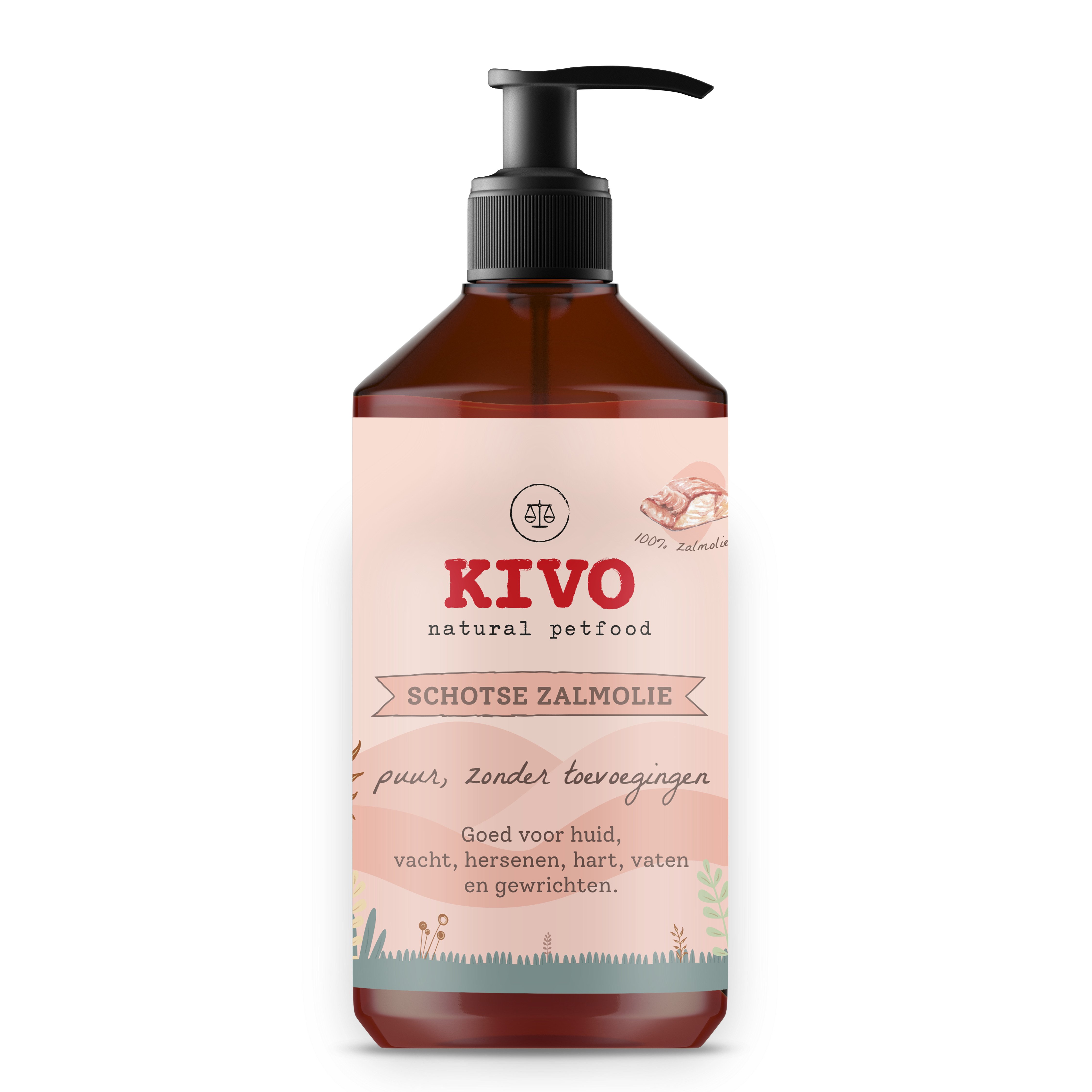 Kivo Schotse Zalmolie -  Huid, vacht, gewrichten Hond - 1000 Milliliter
