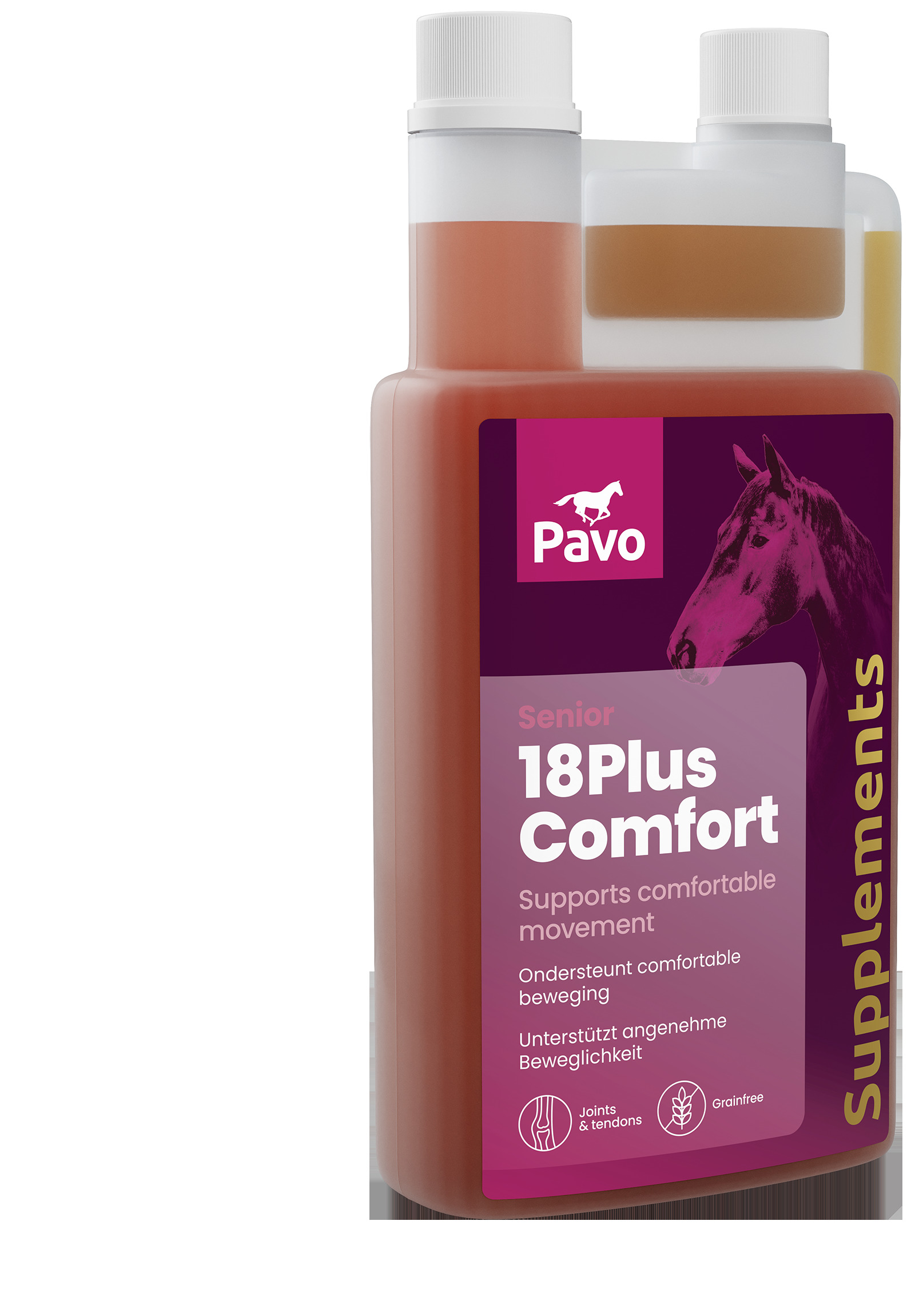 Pavo 18Plus Comfort - Paardensupplement - 1 Kilogram - Fles