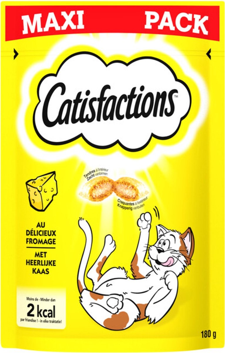 Catisfactions Met Heerlijke Kaas - Kattensnack - 180 Gram - kaas