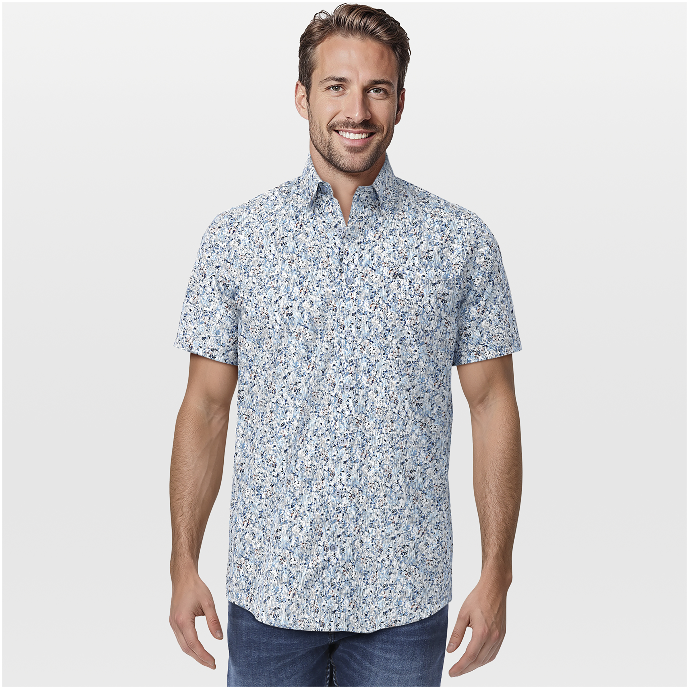 VELESTE Scott - Overhemd korte mouw - Blauw - M