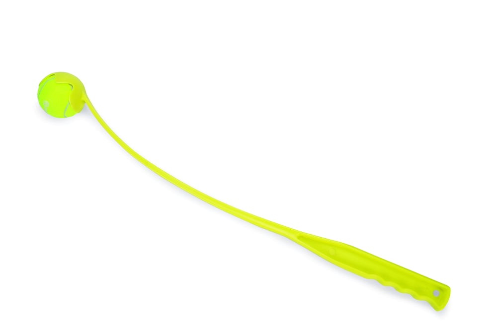 Beeztees Tennisbalwerper met Tennisbal - Apporteren - Hondenspeelgoed - Geel