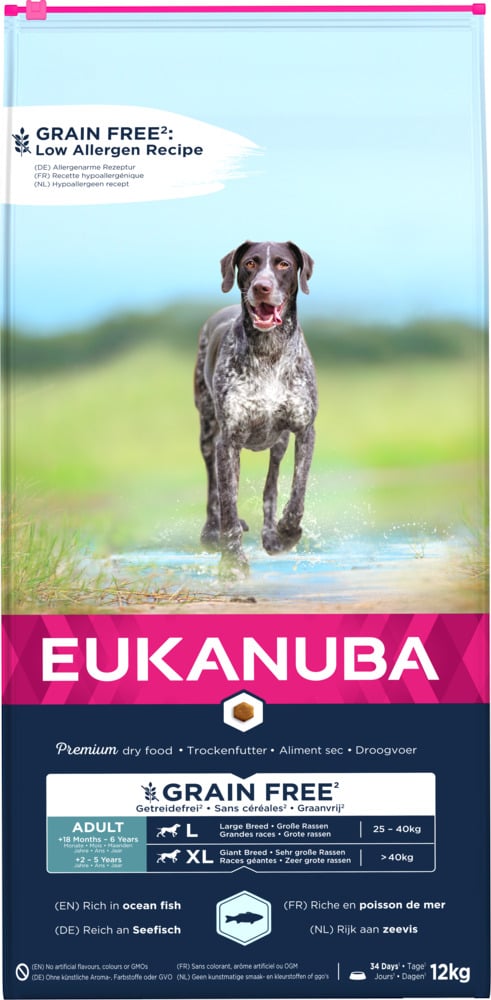 Eukanuba Adult Large breed Graanvrij - Hondenvoer - 12 Kilogram - vis