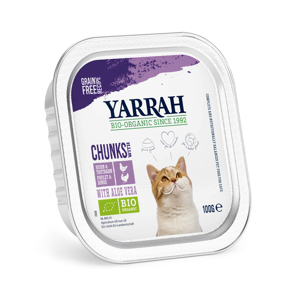 Yarrah - Biologisch Kattenvoer - 100 Gram - kalkoen, kip