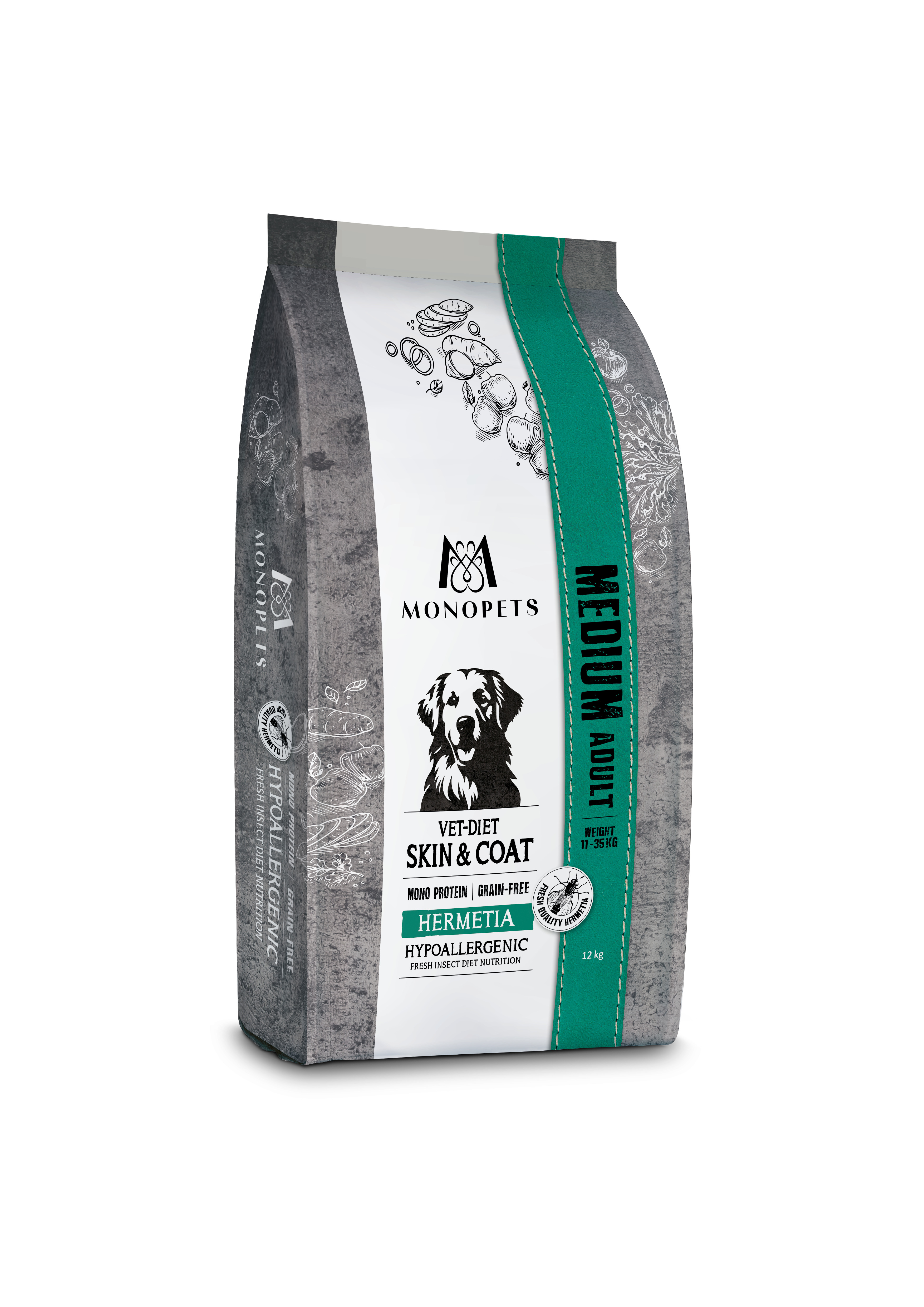Monopets Medium Vet-Diet Hypoallergeen Monoprotein - Hondenvoer - 12 Kilogram - insecten Monopets Medium Vet-Diet Hypoallergeen Monoprotein - Hondenvoer - 12 Kilogram - insecten