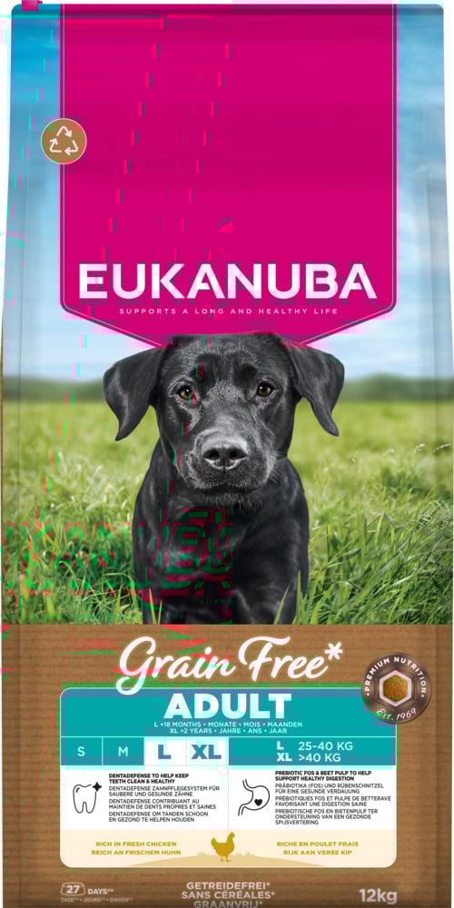 Eukanuba Adult Large Graanvrij - Hondenvoer - 12 Kilogram - Kip