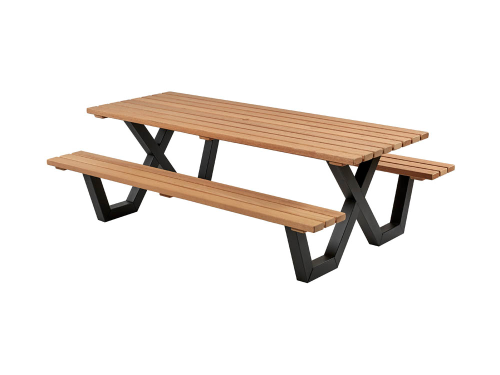 Talen Buitenmeubelen Hardhout - Picknicktafel - Bruin - 76x230x160 cm