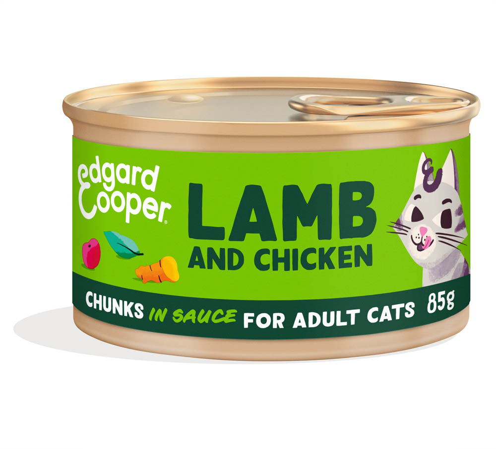 Edgard & Cooper Stukjes in saus - Kattenvoer - 85 Gram - kip, lam