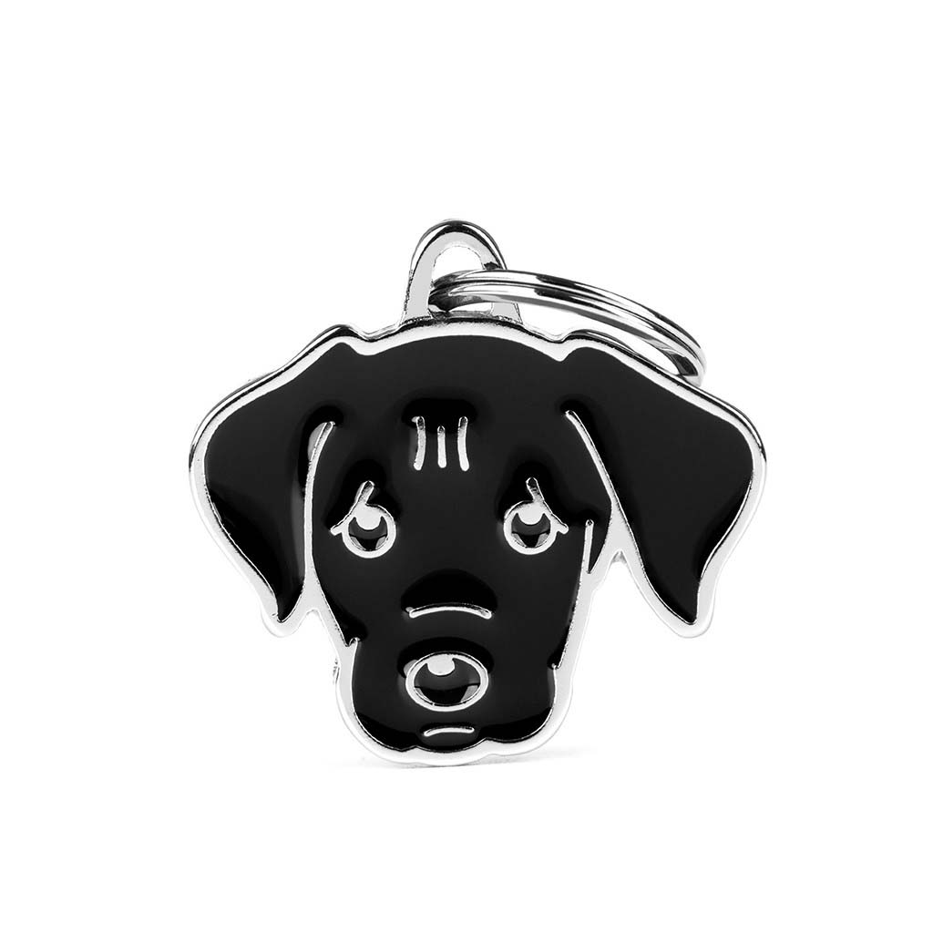 My Family Labrador - Hondenpenning - zwart - M