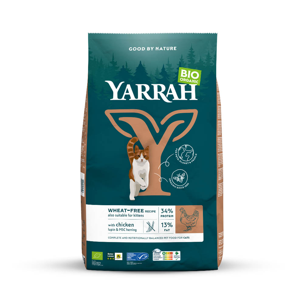 Yarrah Biologisch Graanvrij - Kattenvoer - 10 Kilogram - kip