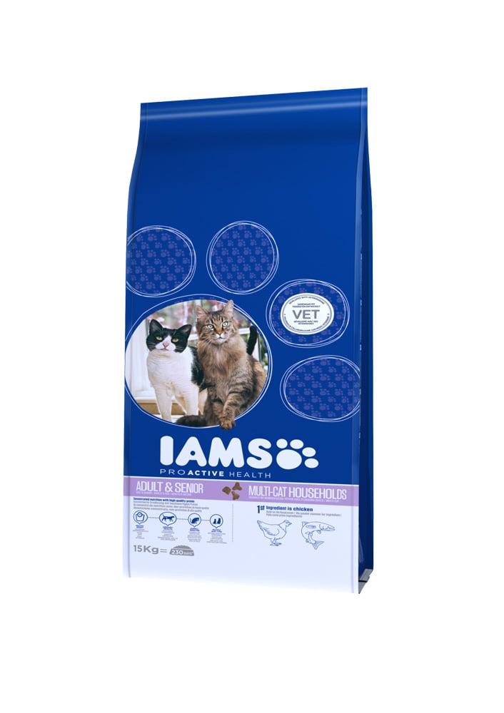 IAMS Adult Multi-Cat - Kattenvoer - 15 Kilogram - kalkoen, kip