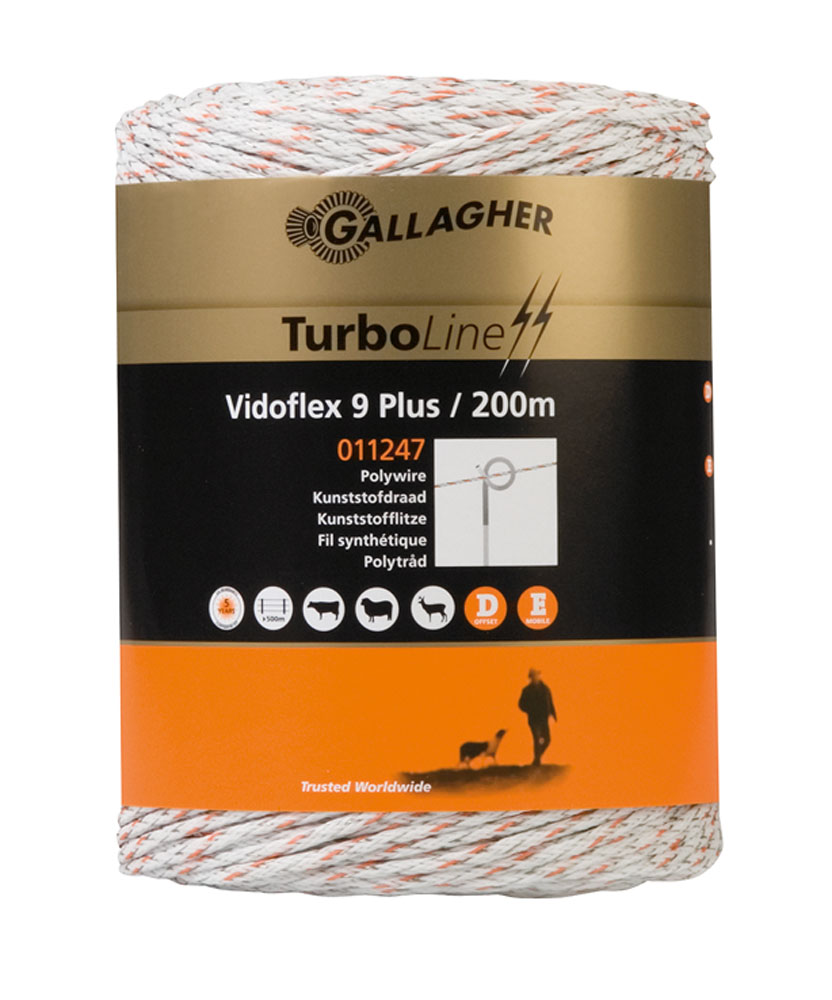 Gallagher Vidoflex 9 TurboLine Plus - 15.3 cm - 200 Meter - Wit - 12.5 cm - 20000 cm