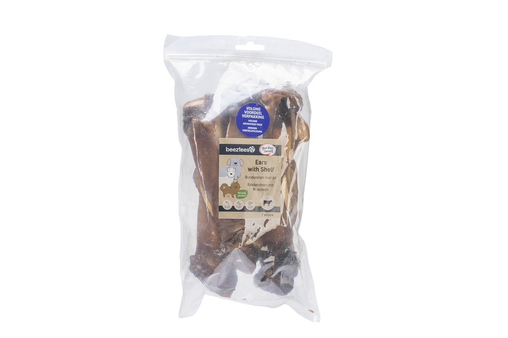 Beeztees Runderoren met pit- Hondensnack - 7 Stuks