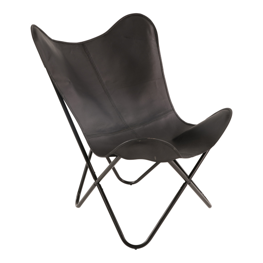 Lesli Living Buffalo - Relaxstoel - Zwart - 1x75x75 cm