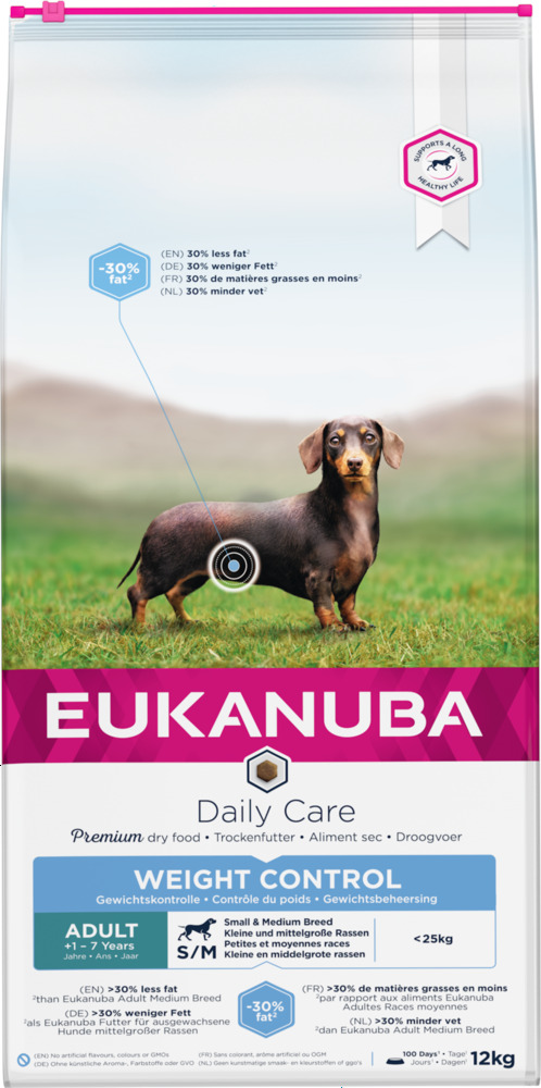 Eukanuba Daily Care Weight control small-medium - Hondenvoer - 12 Kilogram - kalkoen, kip Eukanuba Daily Care Weight control small-medium - Hondenvoer - 12 Kilogram - kalkoen, kip